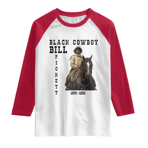 Black Cowboy Bill Pickett Raglan Shirt Vintage Western Rodeo Legend Gift