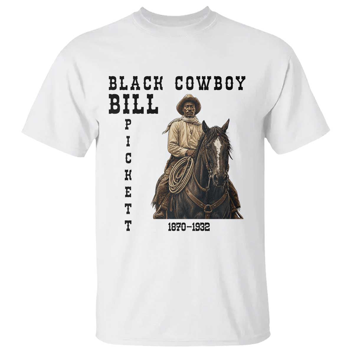Black Cowboy Bill Pickett T Shirt Vintage Western Rodeo Legend Gift