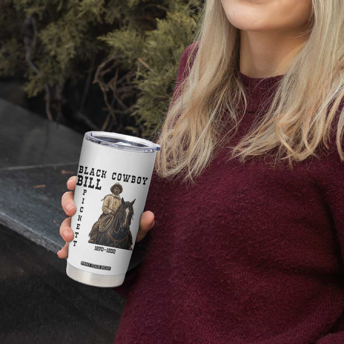 Black Cowboy Bill Pickett Tumbler Cup Vintage Western Rodeo Legend Gift