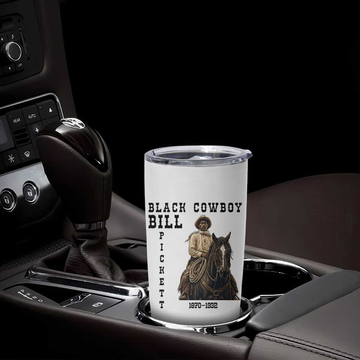 Black Cowboy Bill Pickett Tumbler Cup Vintage Western Rodeo Legend Gift