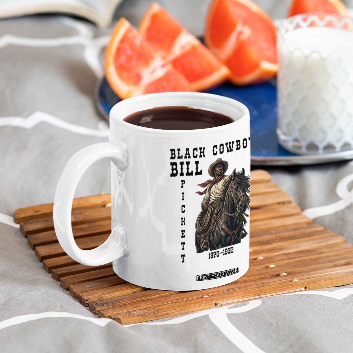 Black Cowboy Bill Pickett Coffee Mug Vintage Western Rodeo Legend Gift