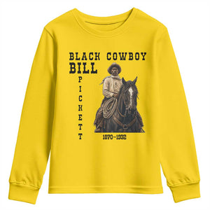 Black Cowboy Bill Pickett Youth Sweatshirt Vintage Western Rodeo Legend Gift