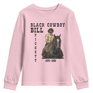 Black Cowboy Bill Pickett Youth Sweatshirt Vintage Western Rodeo Legend Gift