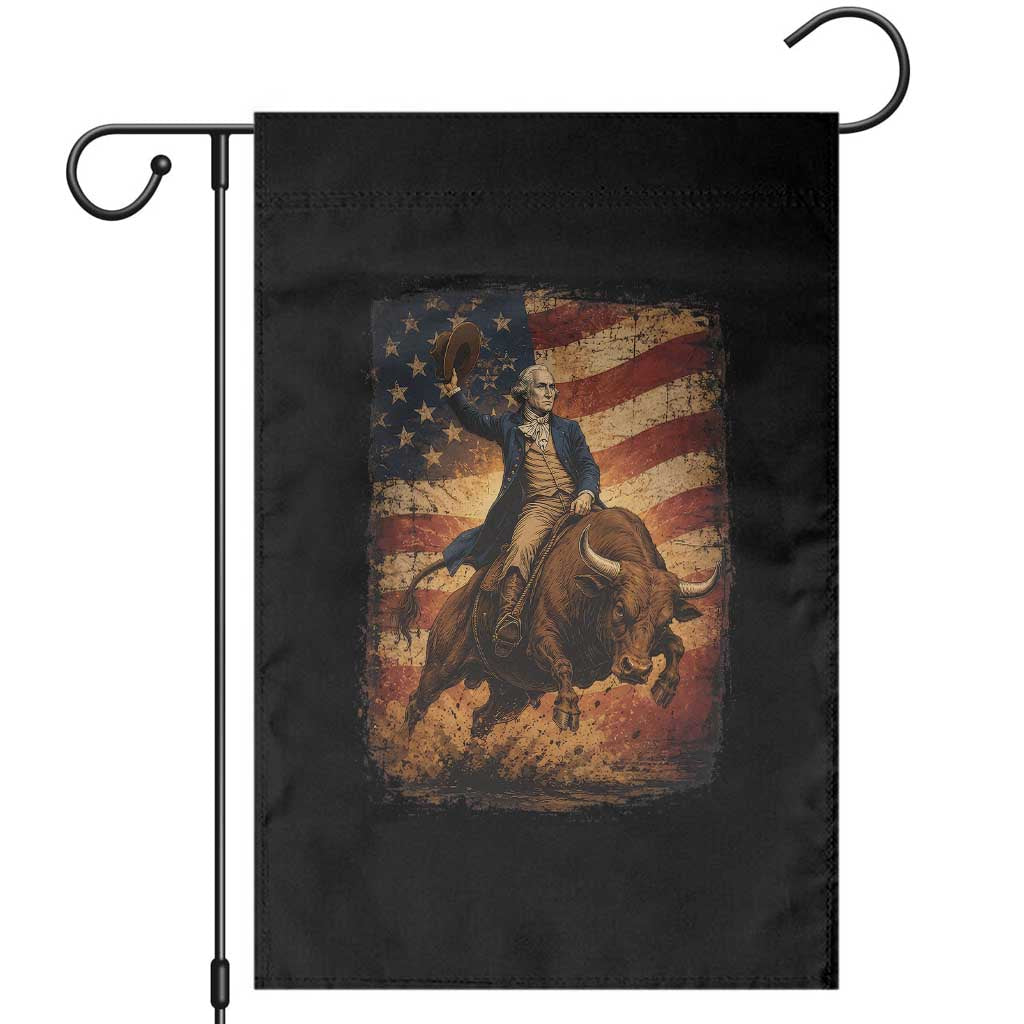 George Washington Bull Rider Garden Flag Vintage Patriotic Cowboy USA Flag Rodeo Gift