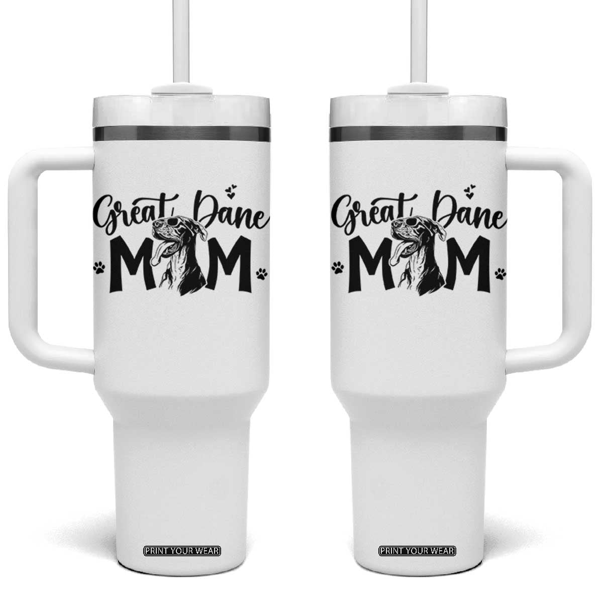 Great Dane Mom Tumbler With Handle Proud Dog Mama Cute Canine Lover Gift