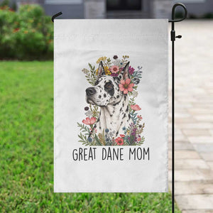 Great Dane Mom Botanical Floral Garden Flag Harlequin Canine Lover