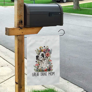 Great Dane Mom Botanical Floral Garden Flag Harlequin Canine Lover