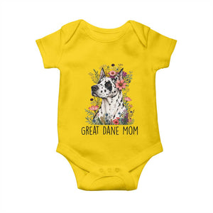 Great Dane Mom Botanical Floral Baby Onesie Harlequin Canine Lover