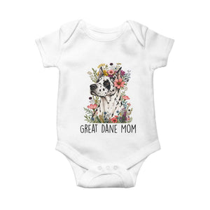 Great Dane Mom Botanical Floral Baby Onesie Harlequin Canine Lover