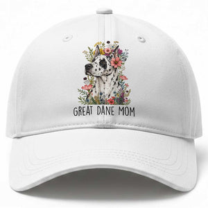 Great Dane Mom Botanical Floral Baseball Cap Harlequin Canine Lover