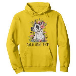 Great Dane Mom Botanical Floral Hoodie Harlequin Canine Lover