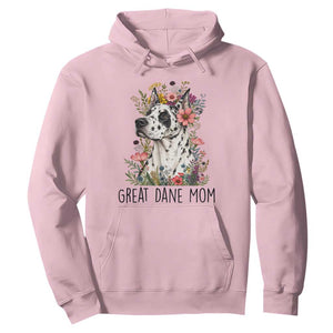 Great Dane Mom Botanical Floral Hoodie Harlequin Canine Lover