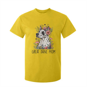 Great Dane Mom Botanical Floral T Shirt For Kid Harlequin Canine Lover