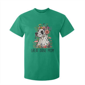 Great Dane Mom Botanical Floral T Shirt For Kid Harlequin Canine Lover