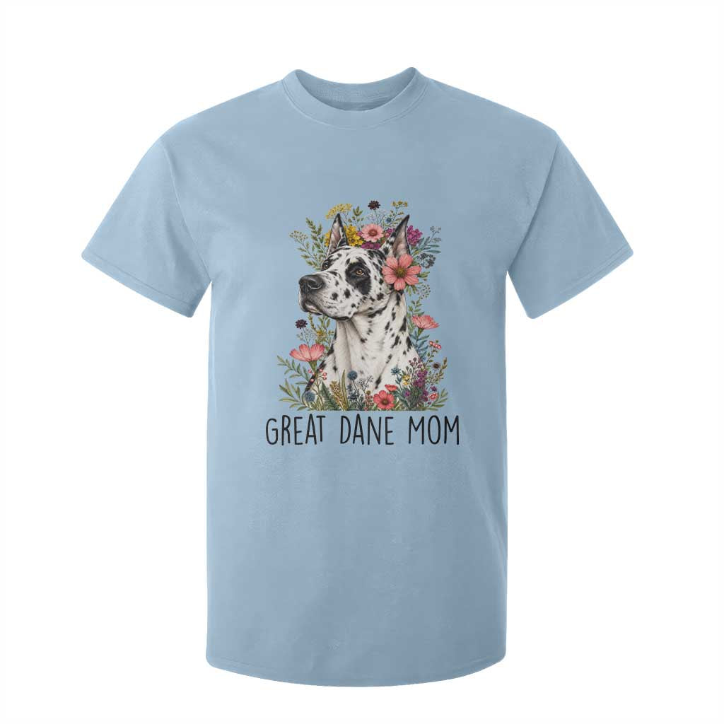 Great Dane Mom Botanical Floral T Shirt For Kid Harlequin Canine Lover