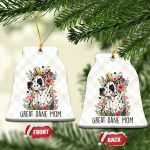 Great Dane Mom Botanical Floral Ceramic Ornament Harlequin Canine Lover