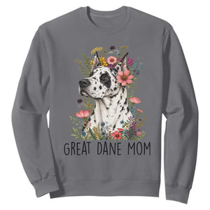 Great Dane Mom Botanical Floral Sweatshirt Harlequin Canine Lover
