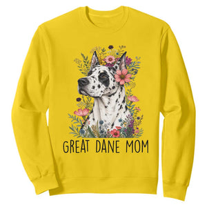 Great Dane Mom Botanical Floral Sweatshirt Harlequin Canine Lover