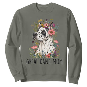Great Dane Mom Botanical Floral Sweatshirt Harlequin Canine Lover