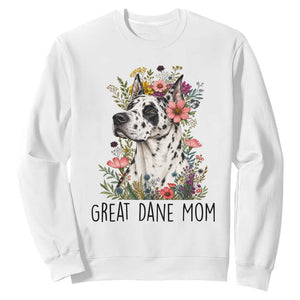 Great Dane Mom Botanical Floral Sweatshirt Harlequin Canine Lover