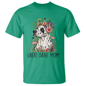 Great Dane Mom Botanical Floral T Shirt Harlequin Canine Lover
