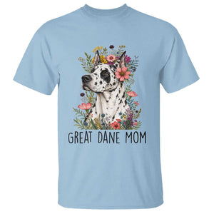 Great Dane Mom Botanical Floral T Shirt Harlequin Canine Lover