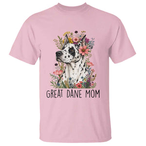 Great Dane Mom Botanical Floral T Shirt Harlequin Canine Lover