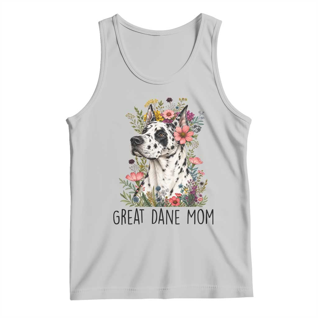 Great Dane Mom Botanical Floral Tank Top Harlequin Canine Lover