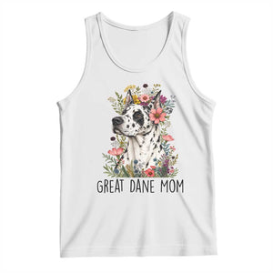 Great Dane Mom Botanical Floral Tank Top Harlequin Canine Lover
