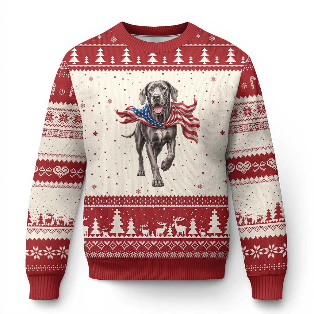 Patriotic Great Dane American Flag Ugly Christmas Sweater USA Pride Dog Lover Gift