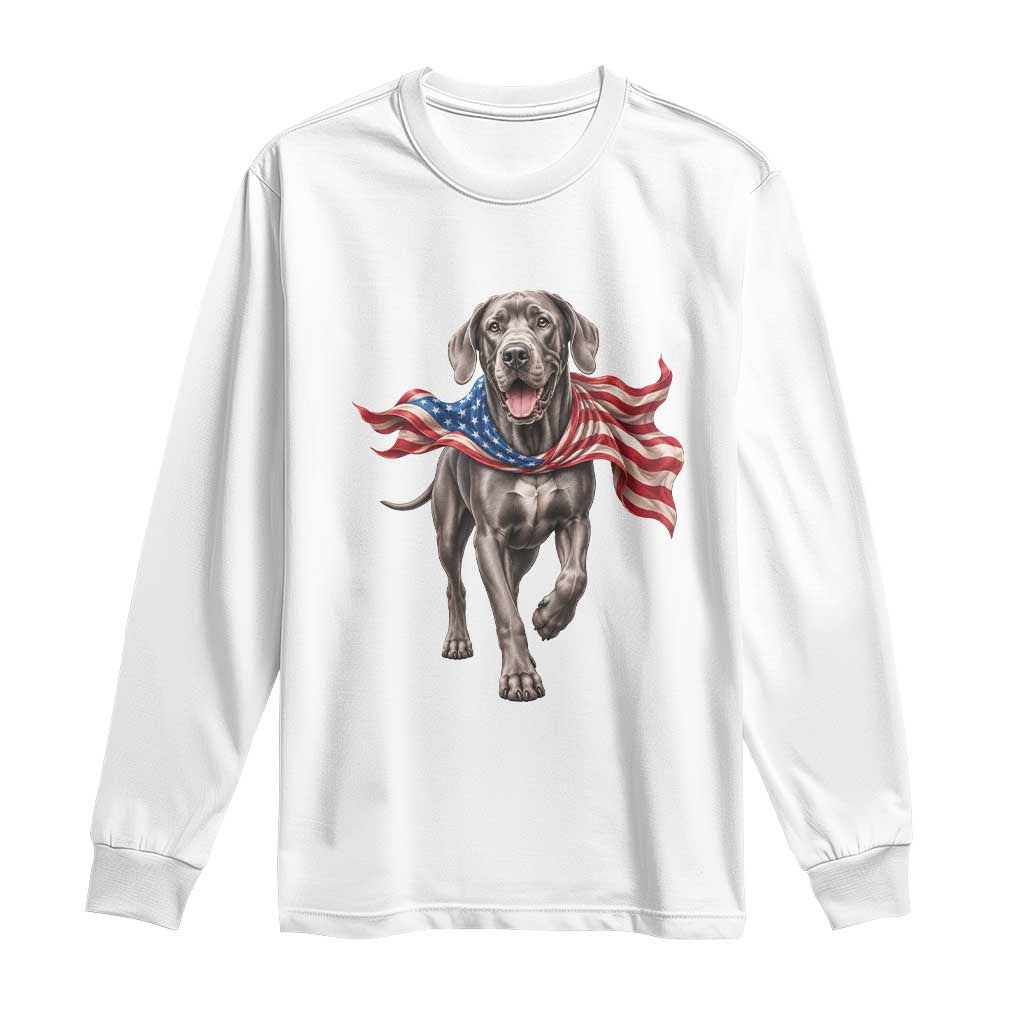 Patriotic Great Dane American Flag Long Sleeve Shirt USA Pride Dog Lover Gift
