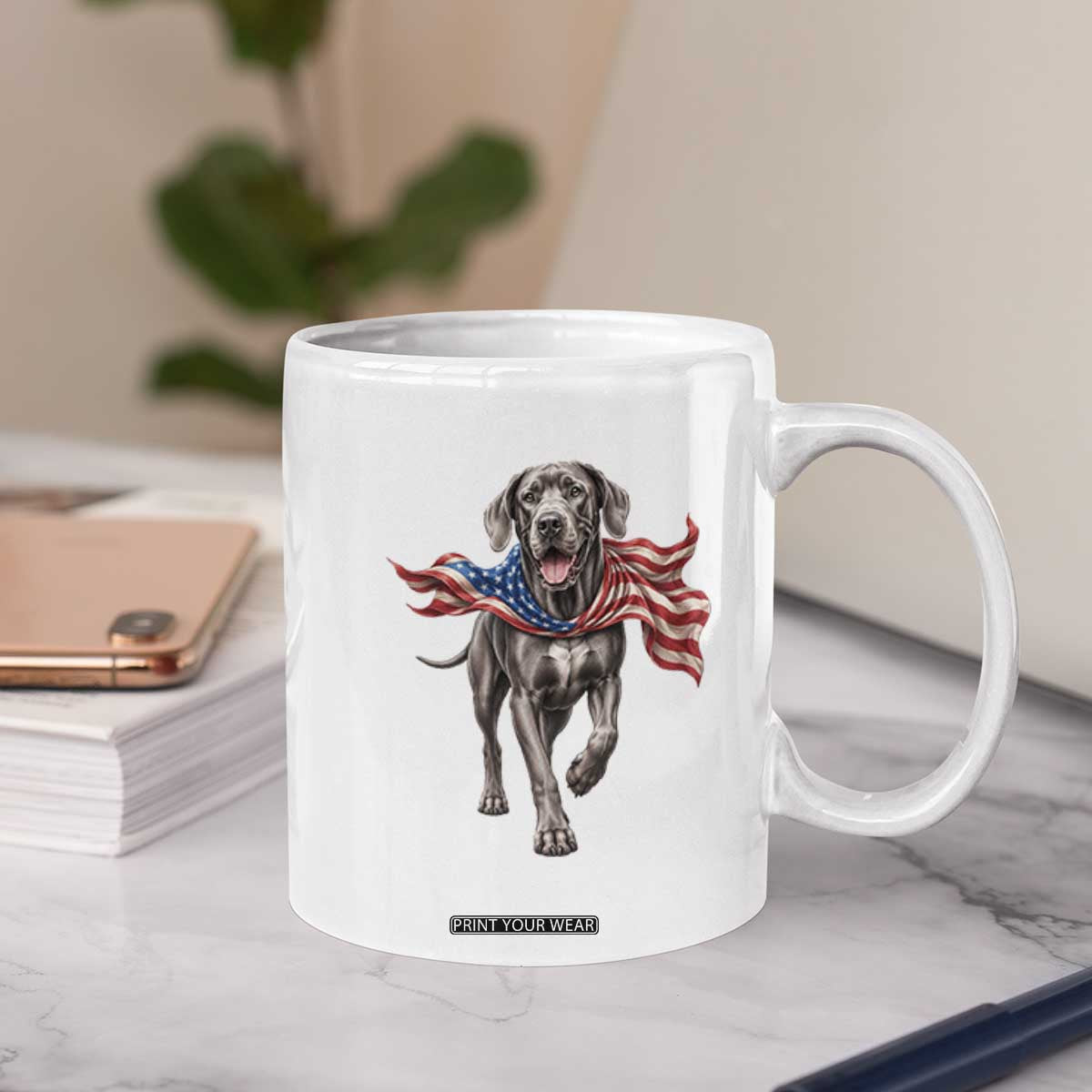 Patriotic Great Dane American Flag Coffee Mug USA Pride Dog Lover Gift
