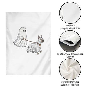Funny Ghost Walking Great Dane Dog Garden Flag Halloween Pet Lover Gift