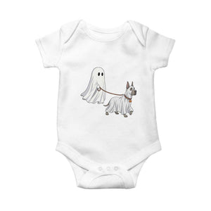 Funny Ghost Walking Great Dane Dog Baby Onesie Halloween Pet Lover Gift