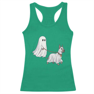 Funny Ghost Walking Great Dane Dog Racerback Tank Top Halloween Pet Lover Gift