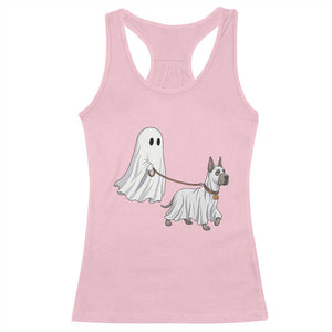 Funny Ghost Walking Great Dane Dog Racerback Tank Top Halloween Pet Lover Gift