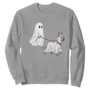 Funny Ghost Walking Great Dane Dog Sweatshirt Halloween Pet Lover Gift