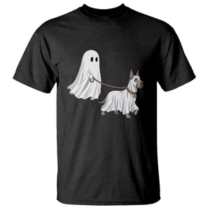Funny Ghost Walking Great Dane Dog T Shirt Halloween Pet Lover Gift
