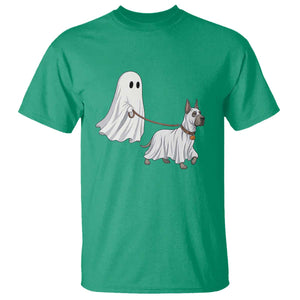 Funny Ghost Walking Great Dane Dog T Shirt Halloween Pet Lover Gift