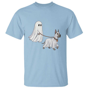Funny Ghost Walking Great Dane Dog T Shirt Halloween Pet Lover Gift