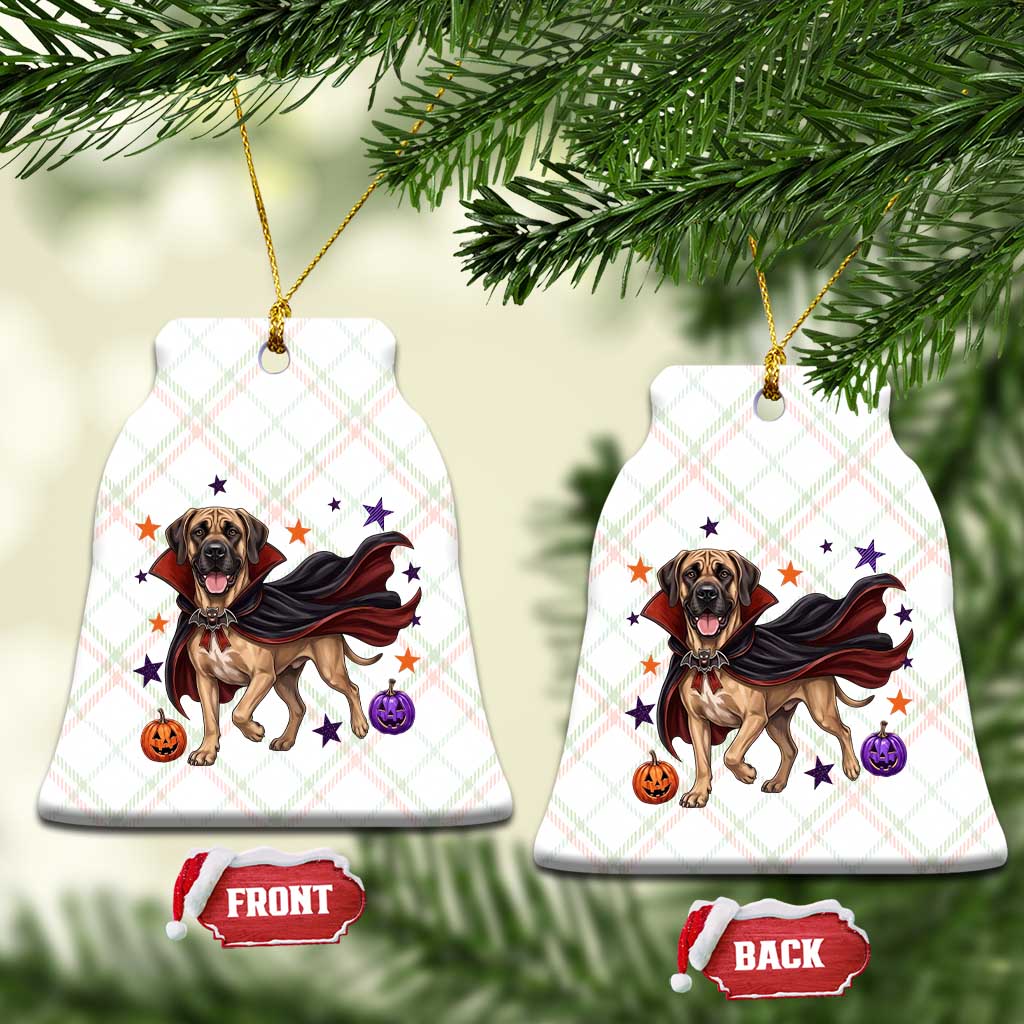 Cute Halloween Great Dane Dog Pumpkin Ghost and Witch T-Shirt Ceramic Ornament