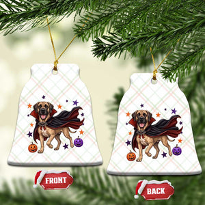 Cute Halloween Great Dane Dog Pumpkin Ghost and Witch T-Shirt Ceramic Ornament