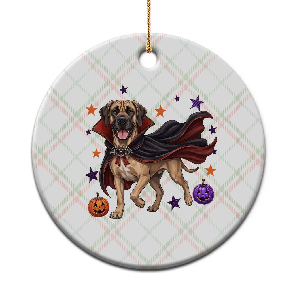 Cute Halloween Great Dane Dog Pumpkin Ghost and Witch T-Shirt Ceramic Ornament