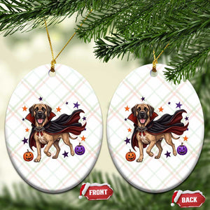 Cute Halloween Great Dane Dog Pumpkin Ghost and Witch T-Shirt Ceramic Ornament