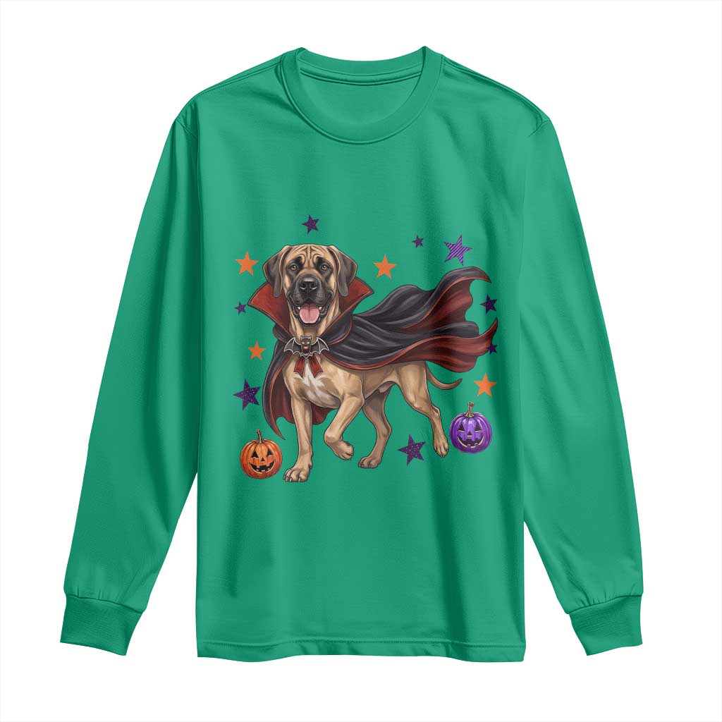 Cute Halloween Great Dane Dog Pumpkin Ghost and Witch T-Shirt Long Sleeve Shirt