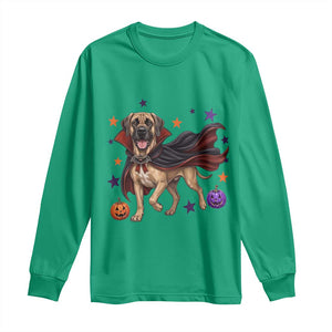 Cute Halloween Great Dane Dog Pumpkin Ghost and Witch T-Shirt Long Sleeve Shirt