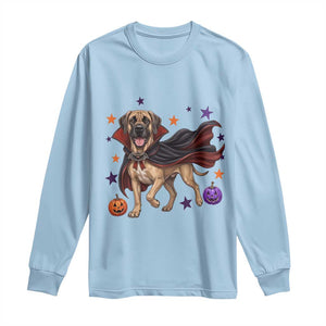Cute Halloween Great Dane Dog Pumpkin Ghost and Witch T-Shirt Long Sleeve Shirt