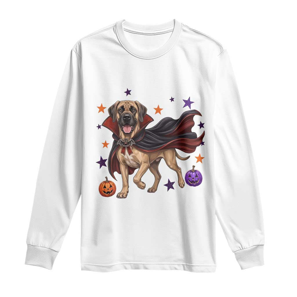 Cute Halloween Great Dane Dog Pumpkin Ghost and Witch T-Shirt Long Sleeve Shirt