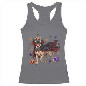Cute Halloween Great Dane Dog Pumpkin Ghost and Witch T-Shirt Racerback Tank Top