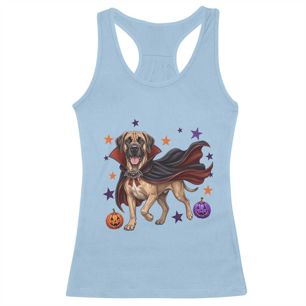 Cute Halloween Great Dane Dog Pumpkin Ghost and Witch T-Shirt Racerback Tank Top